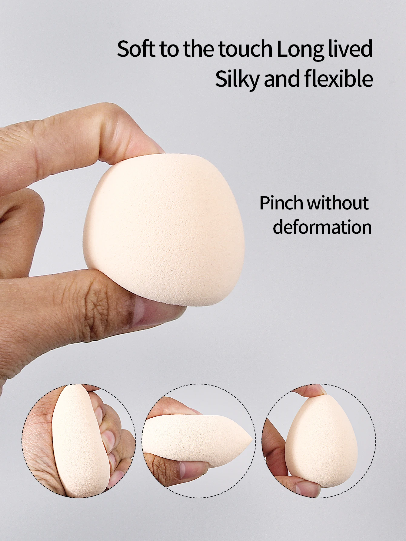 Zestaw 4 gąbeczek do makijażu o wysokiej elastyczności, narzędzie dla początkujących do makijażu twarzy zapewniające gładkie i bezproblemowe nakładanie makijażu.