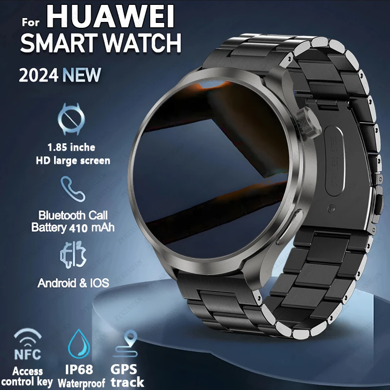 

2024 New For HUAWEI Sports Smart Watch Men 1.85 AMOLED HD Screen GPS NFC Compass Altimeter Waterproof Bluetooth Call Smart Watch