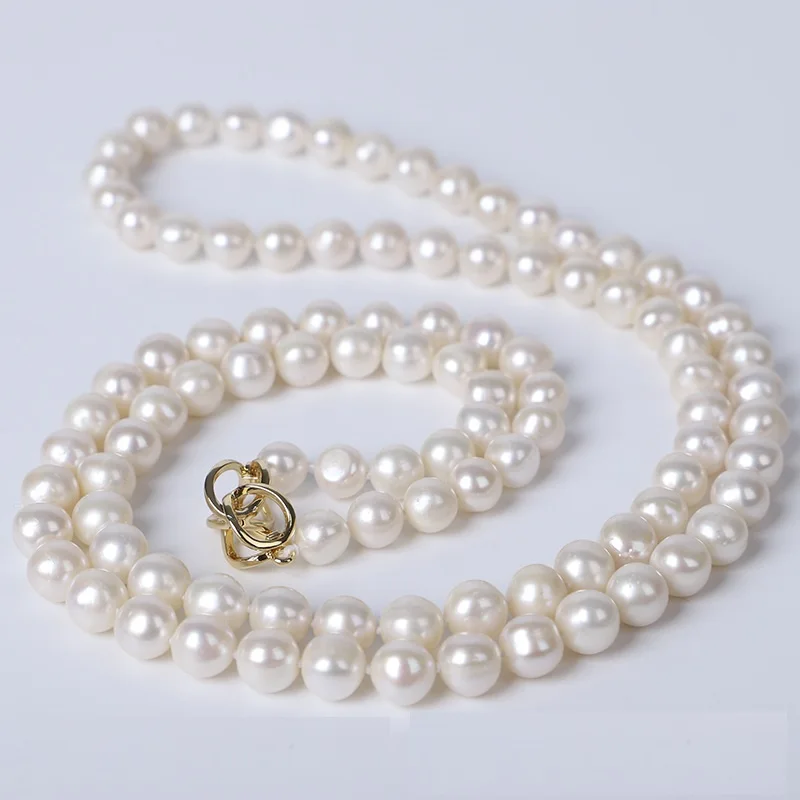 38inch Magnificent Popular 6-7mm Round White Akoya Real Natural Pearl Deformable Necklace  Apply Any Occasion