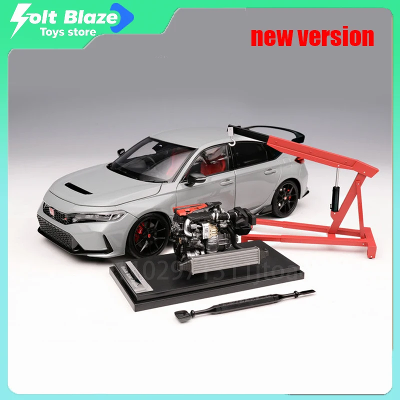 

MH 1/18 Honda Civic Type R FL5 Литая под давлением модель с функцией открытия Модель автомобиля Имитация статического сплава Модель автомобиля Мальчик Игрушка в подарок