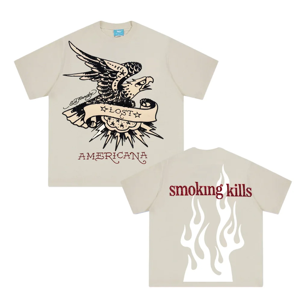 

Футболка «Потерянный орл» со стразами, новинка 2021 года, футболка MGK «Тот же, как официальный сайт», Harajuku, удобные футболки высокого качества из 100% хлопка