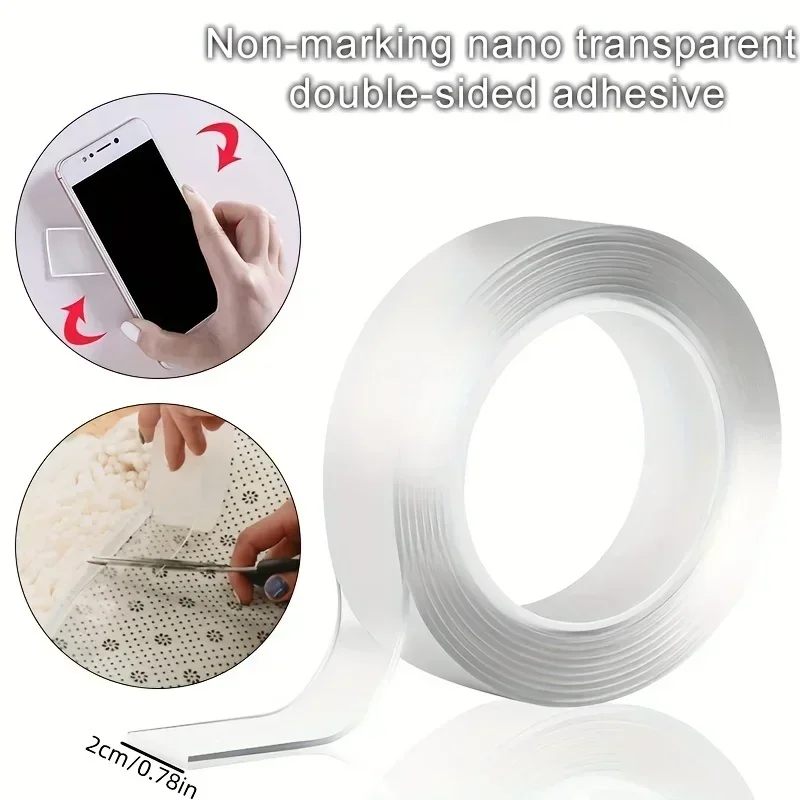 1/3/5m Nano Tape Double-sided Strong Decorative Adhesive Tape Thickened Transparent Waterproof Tape Glue Useful Things for Home