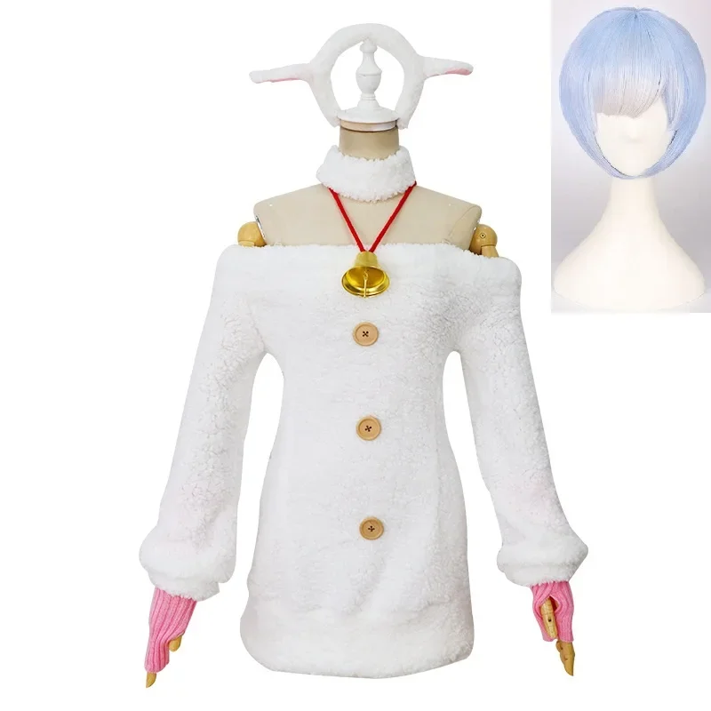 Anime Re Zero Kara Hajimeru Isekai Seikatsu Cosplay Rem Sheep Costume Women Girls Re: Zero Cosplay Rem Cosplay Costume