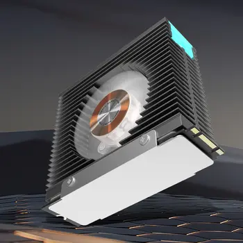 ARGB M.2 2280 SSD散熱器,配備50MM PWM雙風扇,附導熱墊,適用於M.2桌上型電腦。 8 最佳銷售 散熱片 - №8