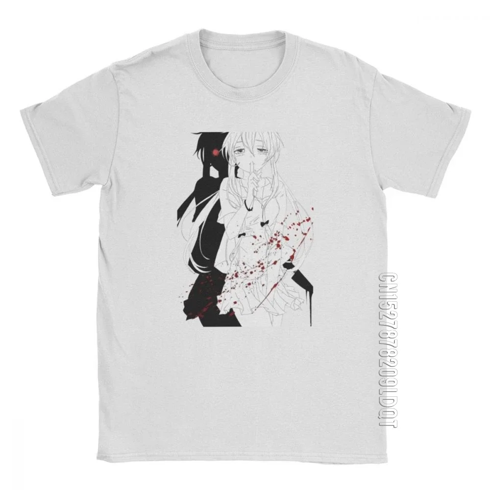 Yuno Gasai Blood Splatter Mirai Men T Shirt Future Dairy Japanese Yandere Tee Shirt Male Tshirt T-Shirt Pure Cotton Gift