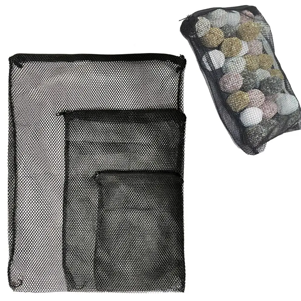 Isolation Bag Nylon Filter Bag Black White Pond Media Isolation Bag Reusable for Aquarium Fish Tank Mesh Zip Net Bag