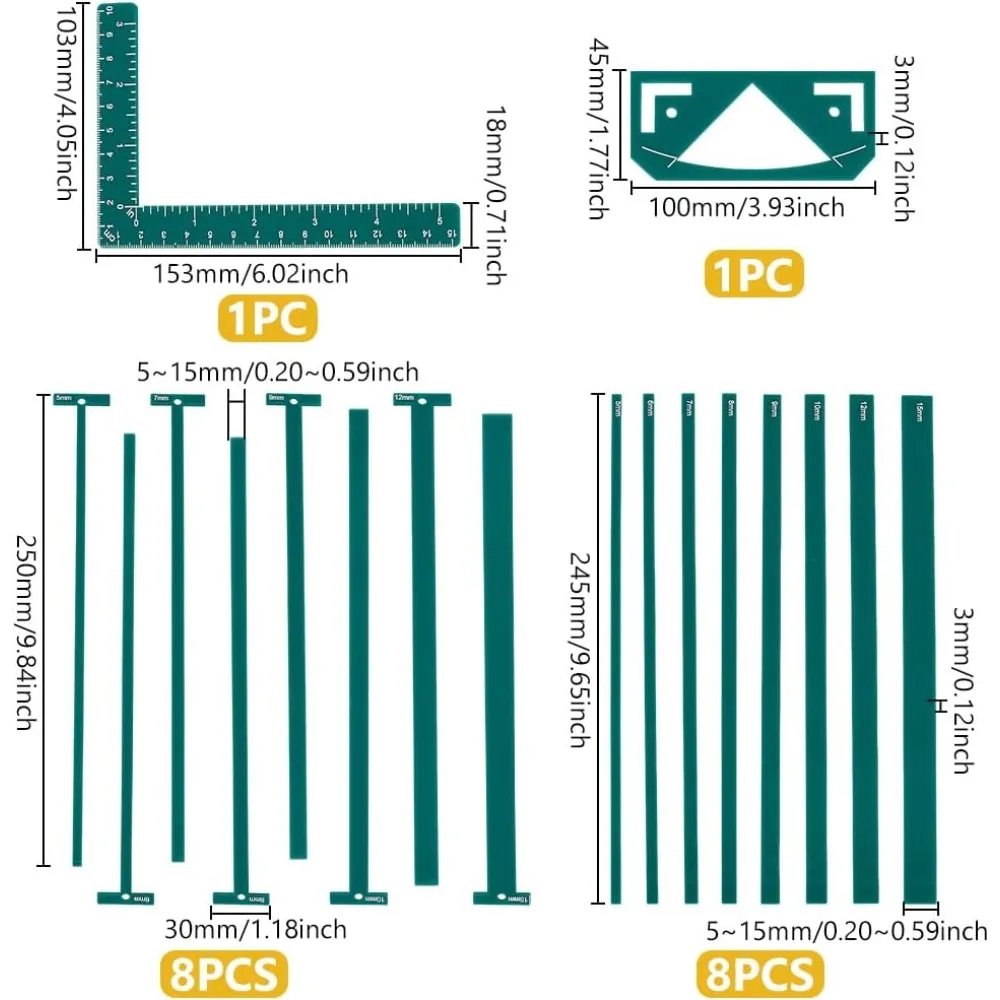 1 مجموعة 18 قطعة قوالب تجليد الكتب الاكريليك المرنة كتاب ملزمة حزمة البط البري تجليد الكتب سهلة سكرابوكينغ أداة T-شكل عدة