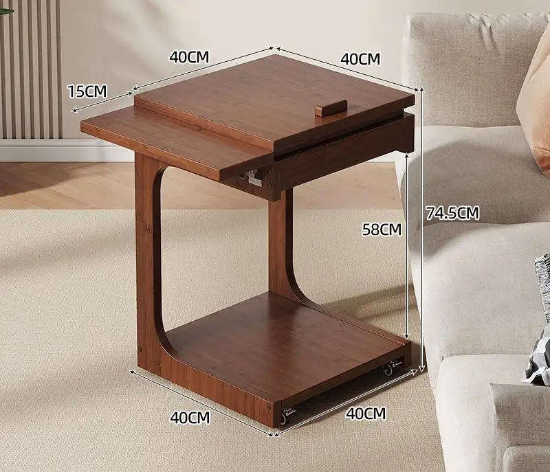 Small Home Console Tables Movable Sofa Bedside Table With Wheels Computer Desk For Balcony Coffee Table-for Living Room