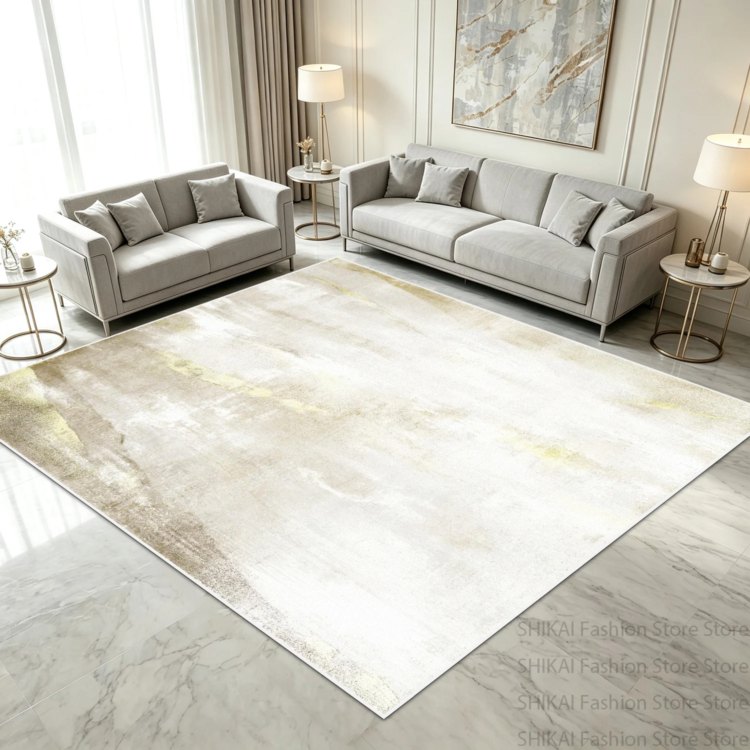 Abstract Marble Pattern Plain Colour Hall Carpet Non-slip Machine Washable Decoration Home Rug Luxury Large Size Living Room Mat