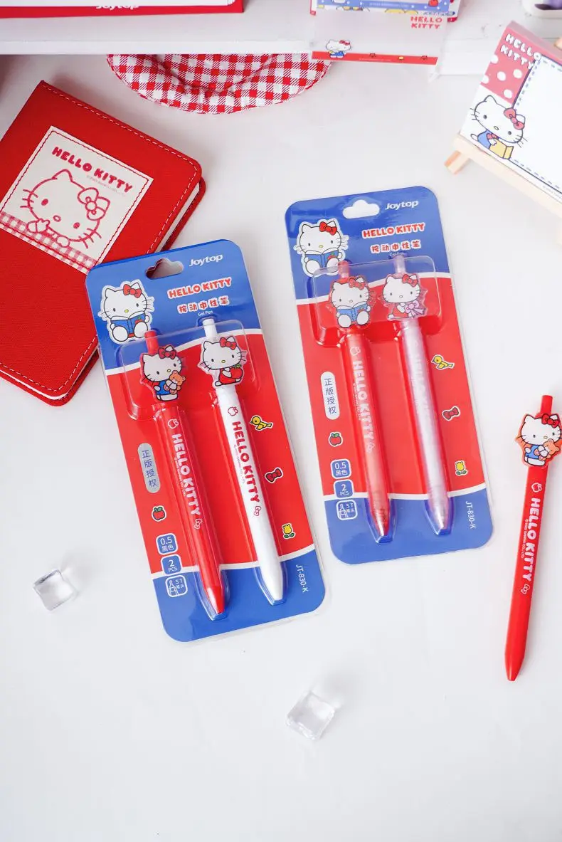 (2 Stück/Set) Sanrio Gelstift Hello Kitty Stifte mit schwarzer Tinte, Schul- und Bürobedarf, Schreibwaren, Geschenke – Detail 1