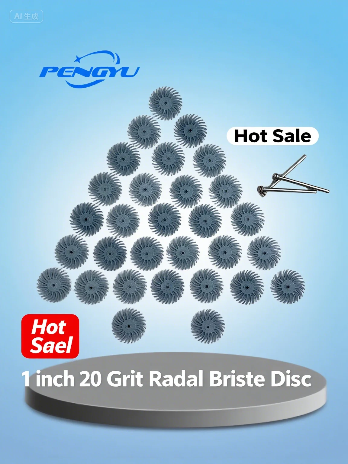 

«Колибри» — NICE TOP 1" Диск с радиальной щетиной зернистостью 120