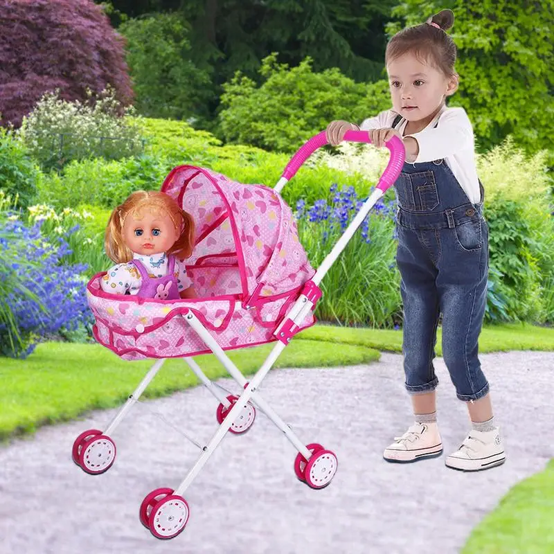 Stroller For Dolls Kid Stroller Toys Simulation Nursery Playset Doll Nursery Role Play Playset Christmas Gift For Kids