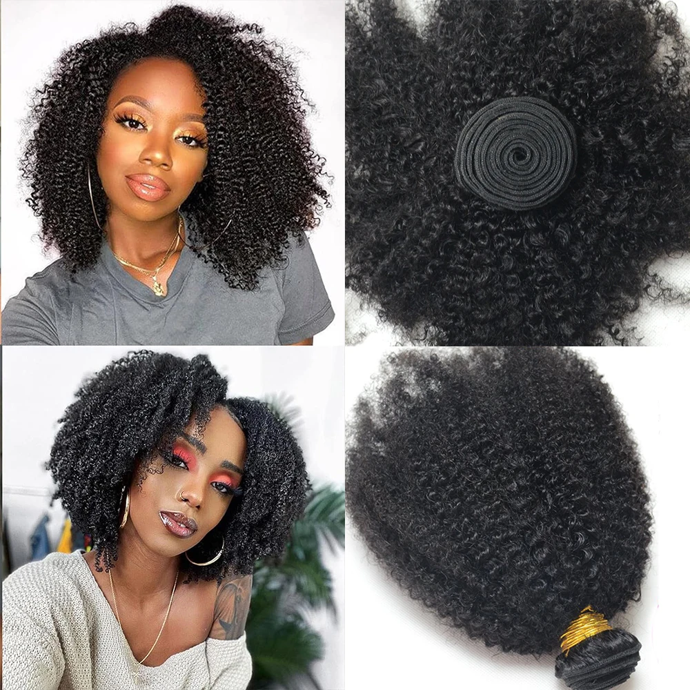 Brazilian Afro Kinky Curly Human Hair Bundles 4b 4c Afro kinky Bulk Human Hair Weave Bundle Deal Hair Extensions Wholesale