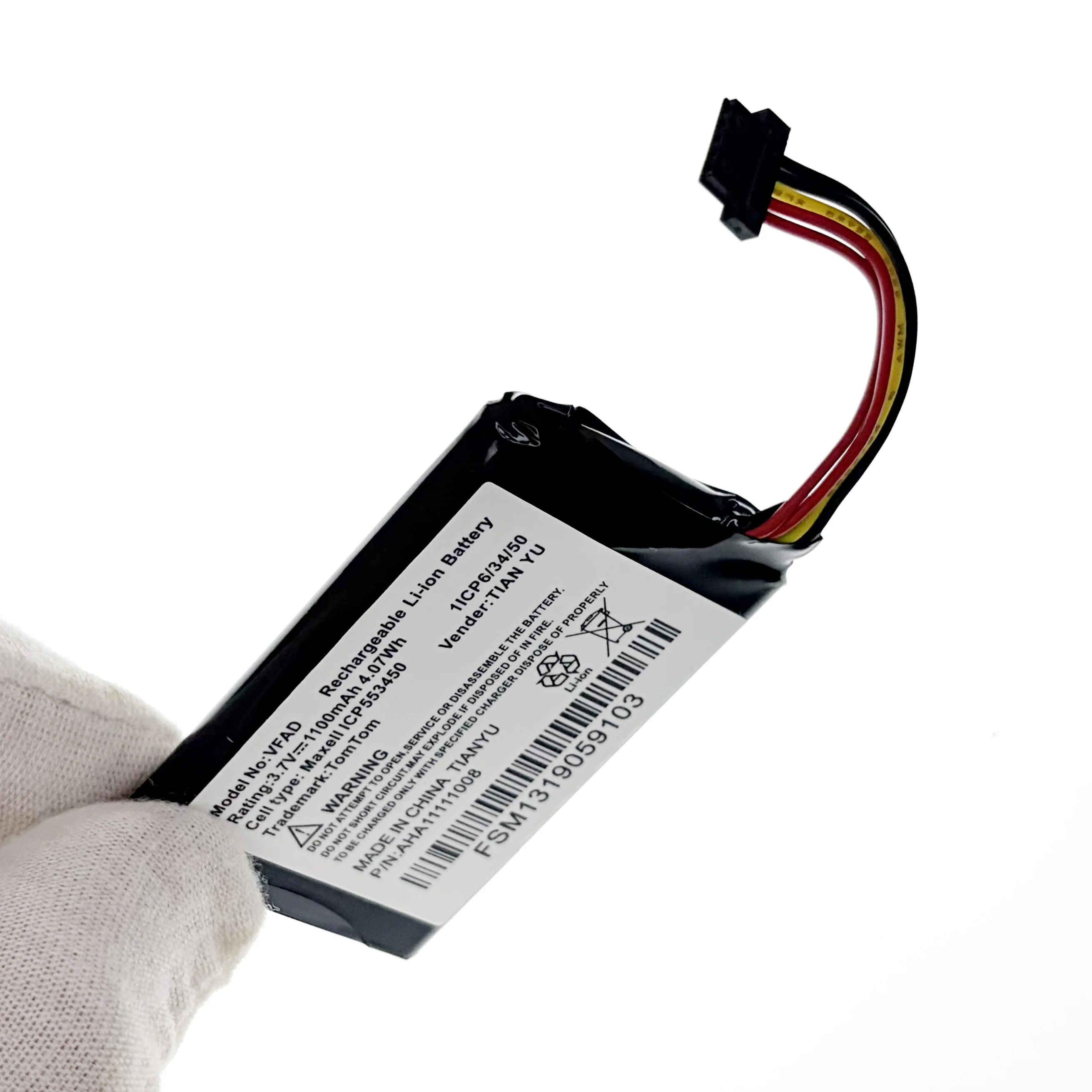 New Battery For VFAD TOM TOM Go 5000 5100 6000 6100 6200 9000 9000 AHA11111008 TomTom TM-4FL50 4FL60 1100mAh Navigation Battery