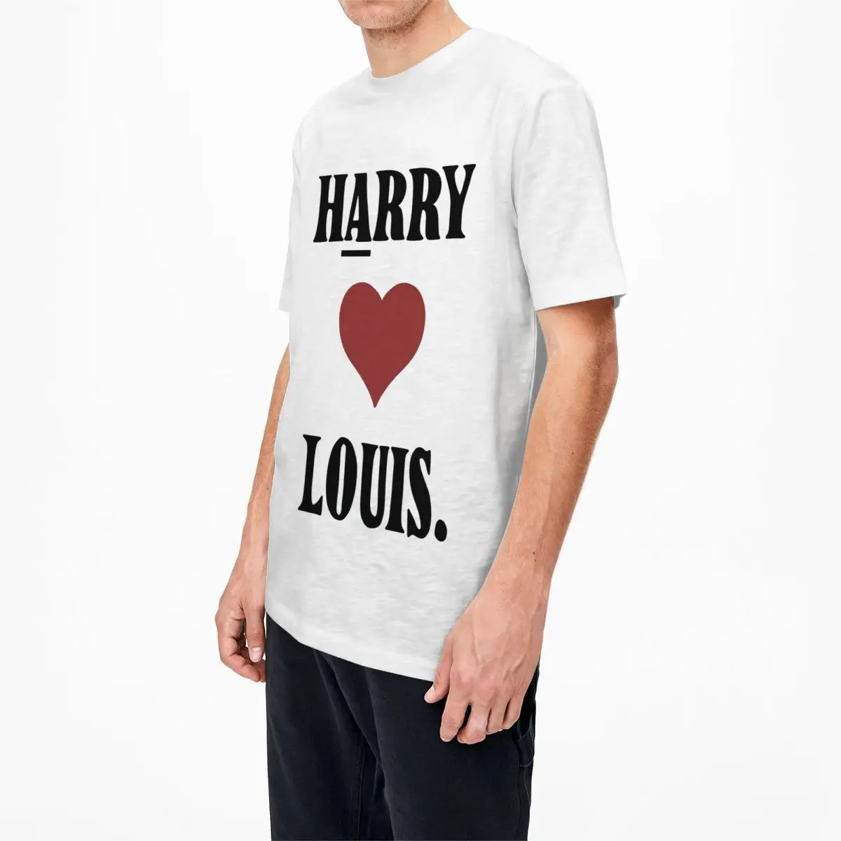 Harry Loves Louis T-Shirt Tomlinsoned Punk Harajuku T-Shirts Short-Sleeved Y2K Funny Tshirt Cotton Crewneck 4XL 5XL 6XL Clothing