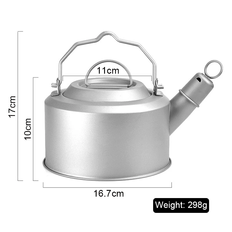 1.2L Ultralight Camping Pure Whistling Kettle Outdoor Folding Handle Whistling Teapot