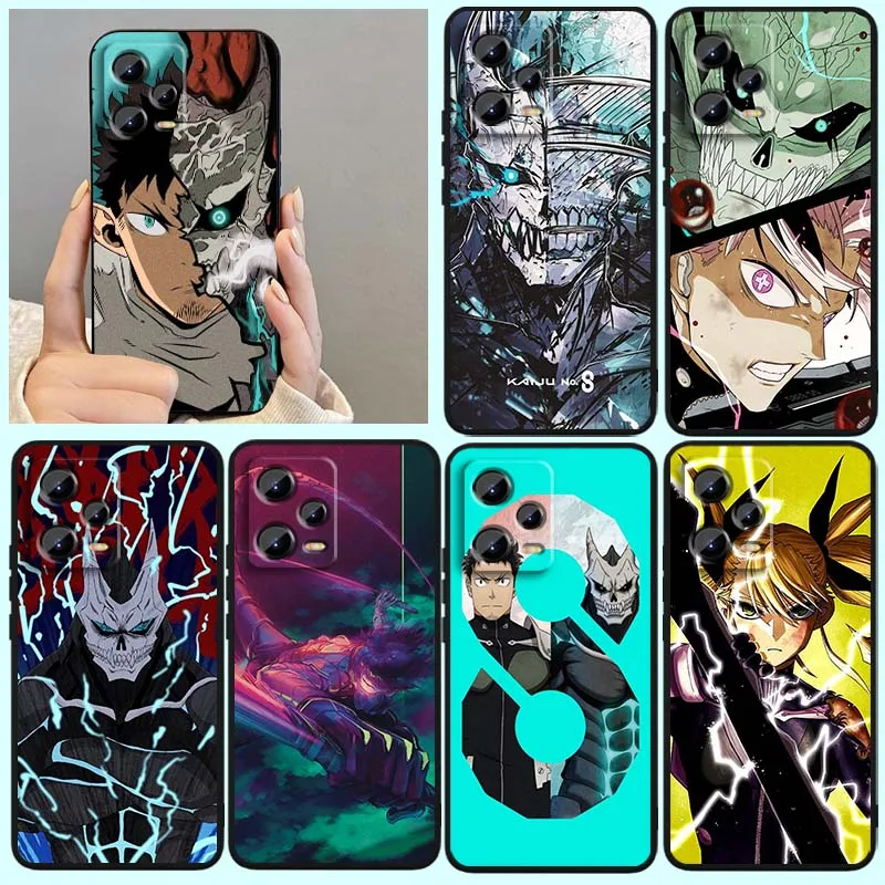 

Cool Animation K-Kaiju No. 8 For Xiaomi Redmi Note 14 13 12 12S 11E 11 11S 11T Pro Plus 4G 5G Black Soft TPU Cover Phone Case