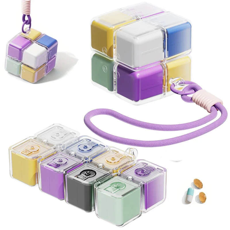 Large Weekly Pill Organizer with 8 Detachable Compartments, Portable Supplement Pill Storage, Daily Pill Box for Home and Travel