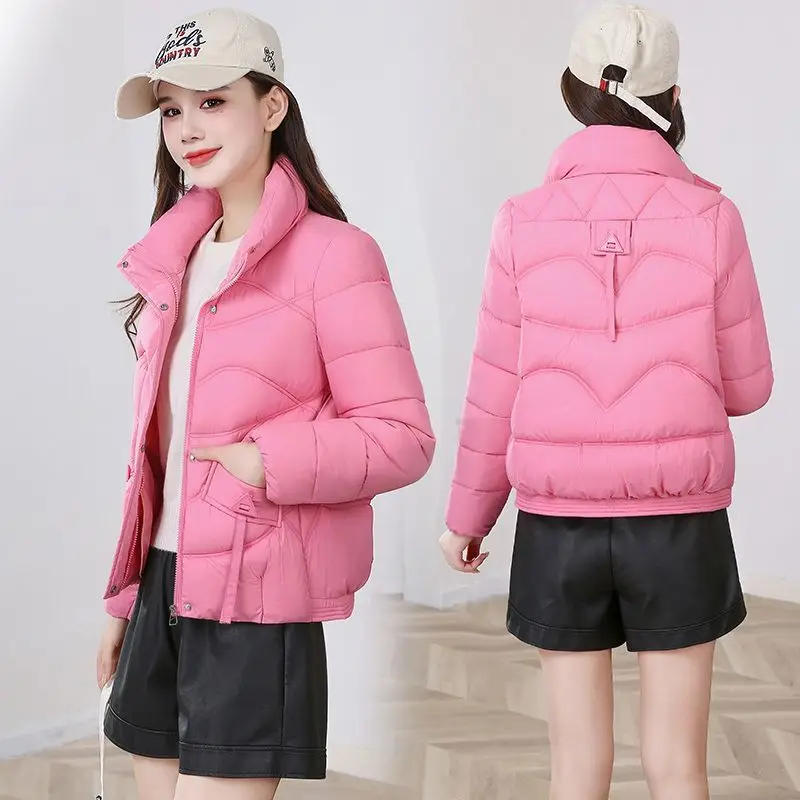 Winter Cotton Jacket Women's Thick Solid Short Coats New Korean Casual Outerwear Ladies Temperament Warm Cotton Padded Jacket