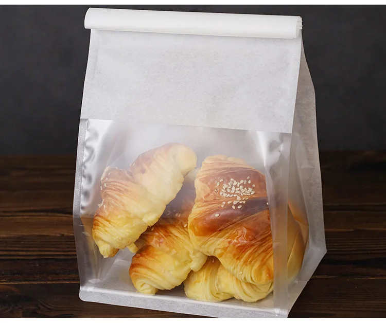 4 Größen 10–50 Stück Toastbeutel, Verpackungsbeutel, selbstdichtender Brotbeutel, Draht, gerollter Rand, Backen, transparenter Keks-Kuchenbeutel, versiegelter Tee – Detail 13