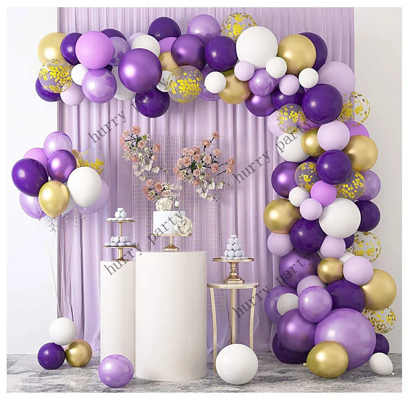 

Chrome Purple Balloon Garland Arch Kit For Wedding Birthday Party Decoration Supplies Kids Baby Shower Boy Decor