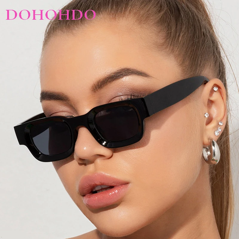 

Fashion Designer Small Square Sunglasses Rectangle Thick Frame Travel Sun Glasses Men's Ladies Sun Shades UV400 Unisex Eyewears