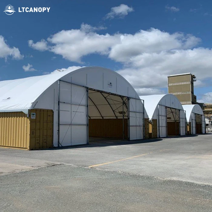 Waterproof Awning PVC Fabric Tunnel Poly Tunnel Shipping Container Shelter Customized Product No Fixed Sizes Custom Size Customi