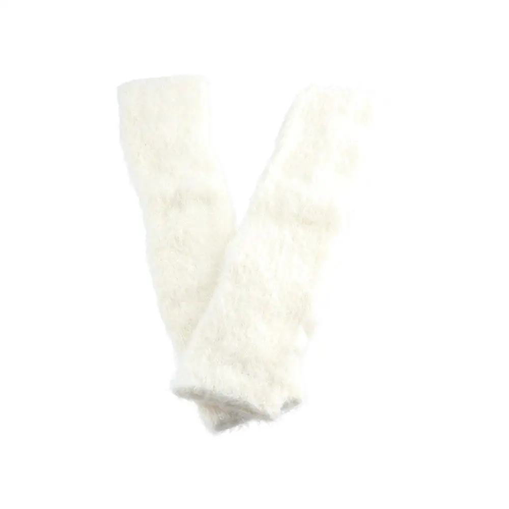 

Leg Cover Solid Color Wool Thickened Pile Socks Women Leg Warmers Gloves Lolita Arm Sleeves Knitted Foot Cover