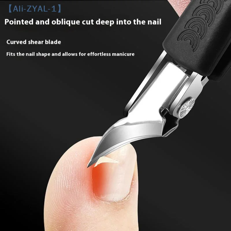 【ZYAL-1】1Pcs Slanted Pointed Nail Clippers Anti-Splash Thick Nail Clipper Toenail Pliers Nail Scissors Nail Care Tools