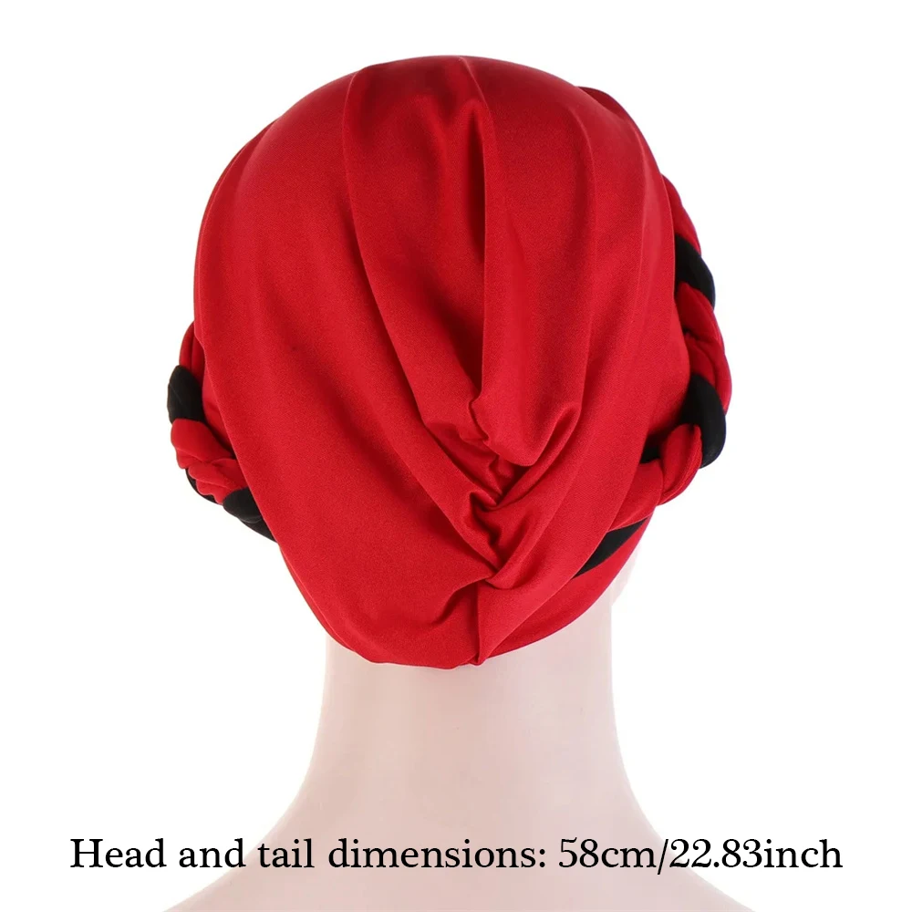 Ramadan Muslim Hijab Caps Wrap Head Soft Elastic African Braid Turban Bonnet Fashion Headdress Wearable