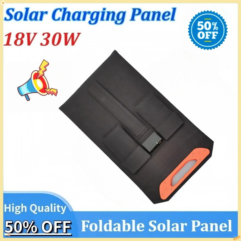 

30W Monocrystalline 18V Solar Charging Panel for Outdoor Camping Power Bank Charger for Phone Car RV Boat Tablet Yacht Motorhome