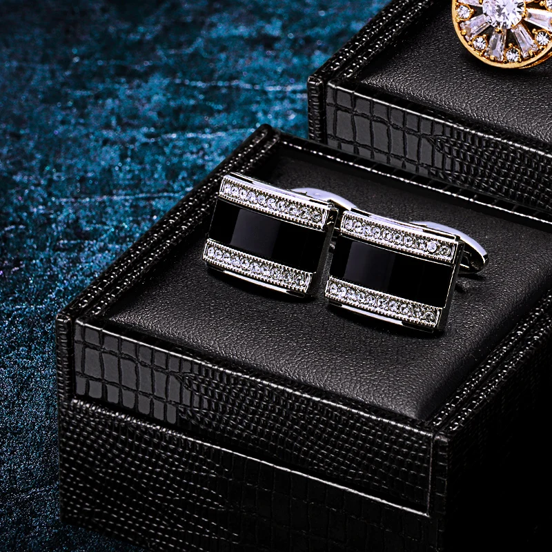 KFLK Jewelry French shirt cufflink for mens Brand Fashion Black Cuffs link Button High Quality Luxury Wedding male guests