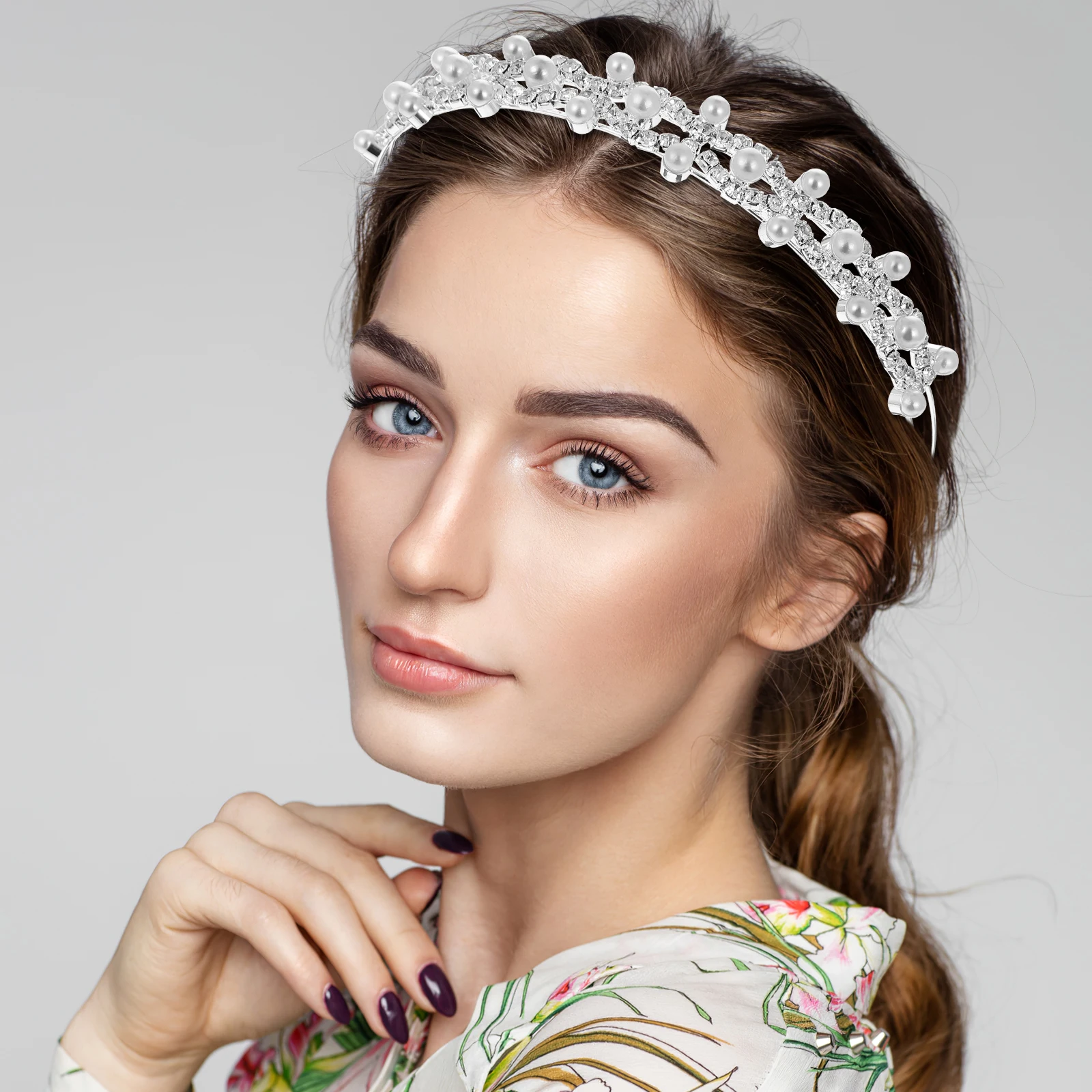 

4Pcs Crown Headb Hairb Crystal Accessories Rhinestones Bride Bridesmaid Wedding Hair Jewelry Comfortable Longlasting