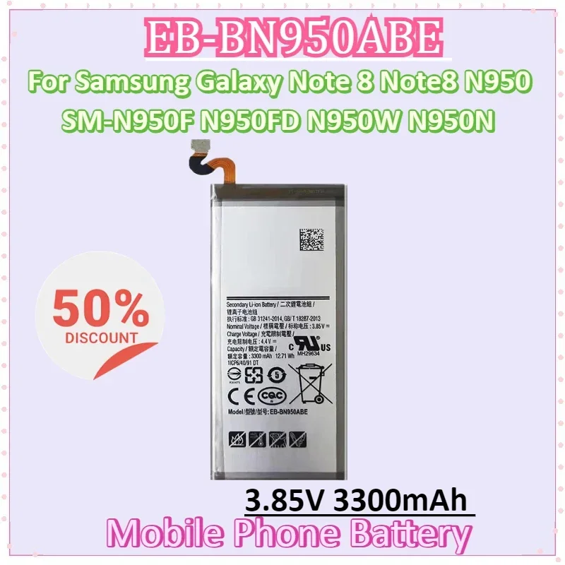 

EB-BN950ABE 3,85 В 3300 мАч Аккумулятор для мобильного телефона Samsung Galaxy Note 8 Note8 N950 SM-N950F N950FD N950U/U1 N950W N950N N9500