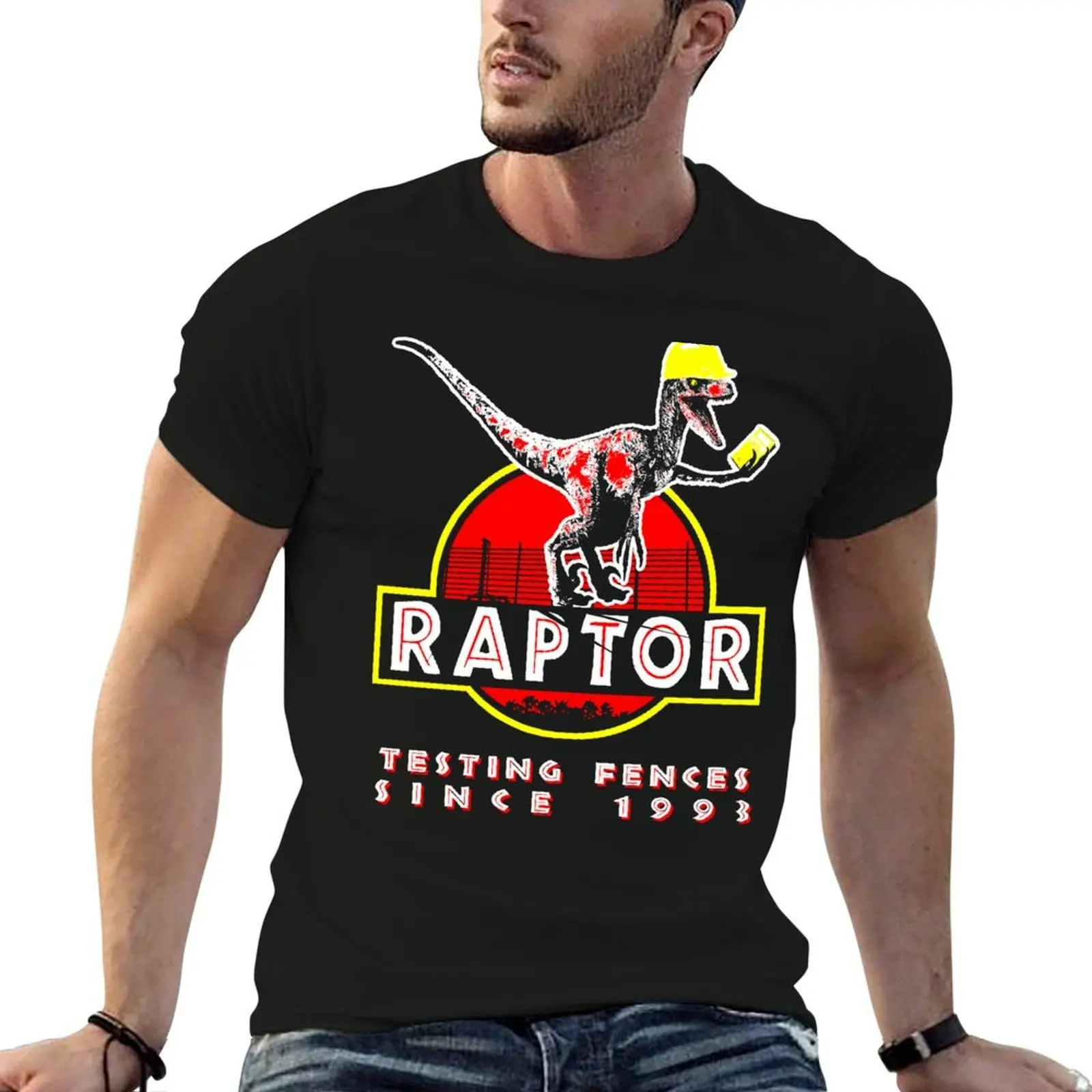 Raptor. Testing fences since 1993. T-Shirt quick-drying blacks tshirts for men