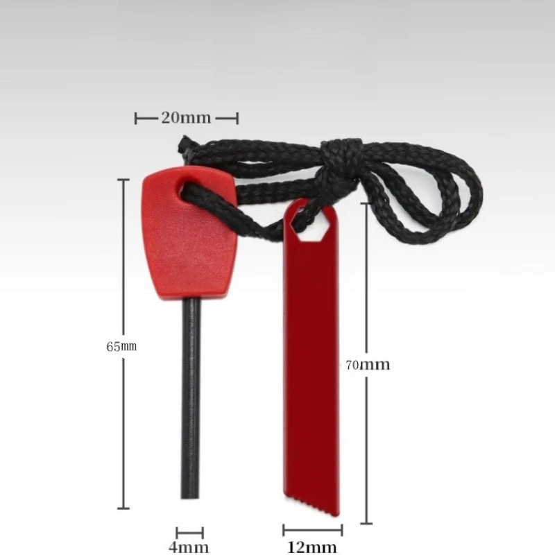 Small Portable Fire Starter Magnesium Rod, Waterproof Survival Flint Steel with Lanyard, Lightweight Emergency Fire Making Tool view 2