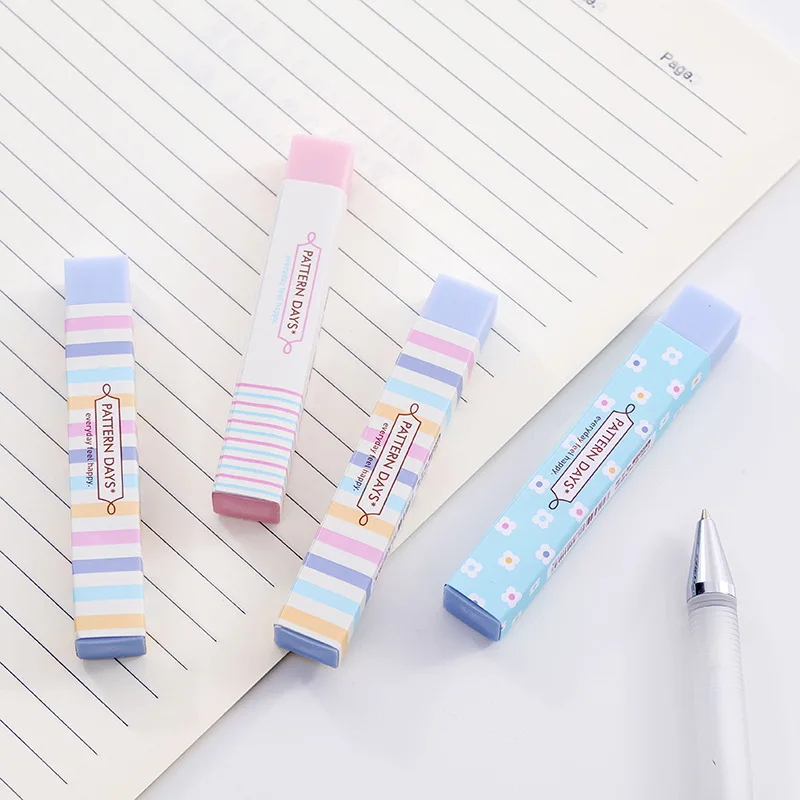 

1/2/5/10Pcs Pack Random Korean Pencil Rainbow Fresh Strip Eraser for Children Students Special School Supplies Stationery Gifts