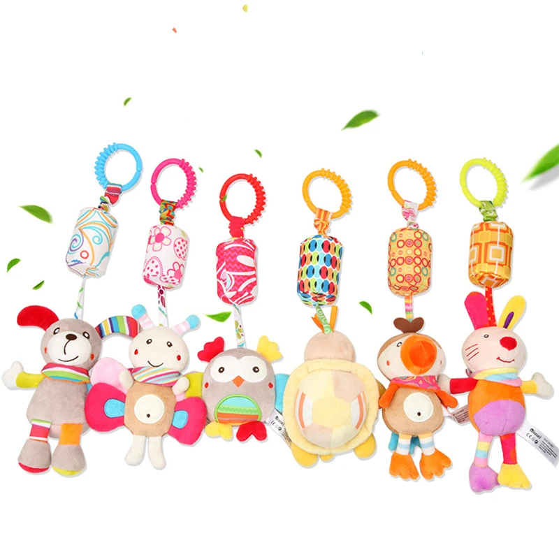 Newborn Baby Plush Stroller Toys Baby Rattles Mobiles Cartoon Animal Hanging Bell Educational Baby Toys 0-12 Months Speelgoed