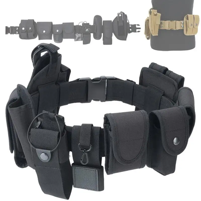 Tactical Duty Belt Set with Utility Tool Pouch, Molle Military Hunting Belt Combat Belts & Waist Pack, Outdoor Security Belt