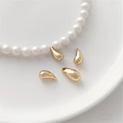 14K Gold Wrapped Smooth Water Droplet Suspended Pearl Crescent Pendant Handmade DIY Pearl Necklace Earring Pendant Accessories