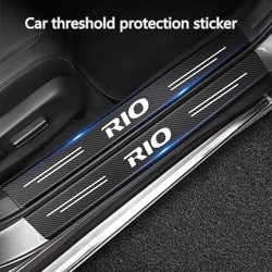 Carbon Fiber Car Sticker Auto Door Threshold Anti Scratch Tape Protective Strip For KIA RIO 2012 2015 2017-2021