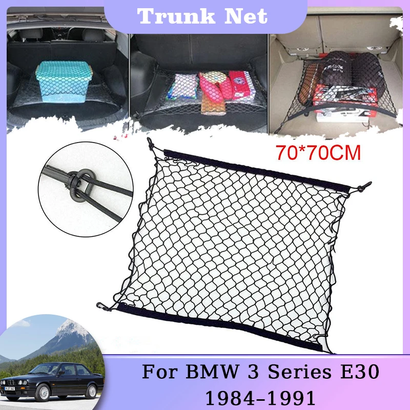 Trunk Storage Net For BMW 3 Series E30 1984 1985 1986 1987 1988 1989 1990 1991 Nylon Mesh Car Rear Luggage Organizer Accessories