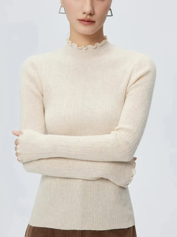 

Цветной вязаный длинный пуловер Sve Crew Ne, внутренняя одежда, базовый слой, облегающий корейский Sle Commute Faion