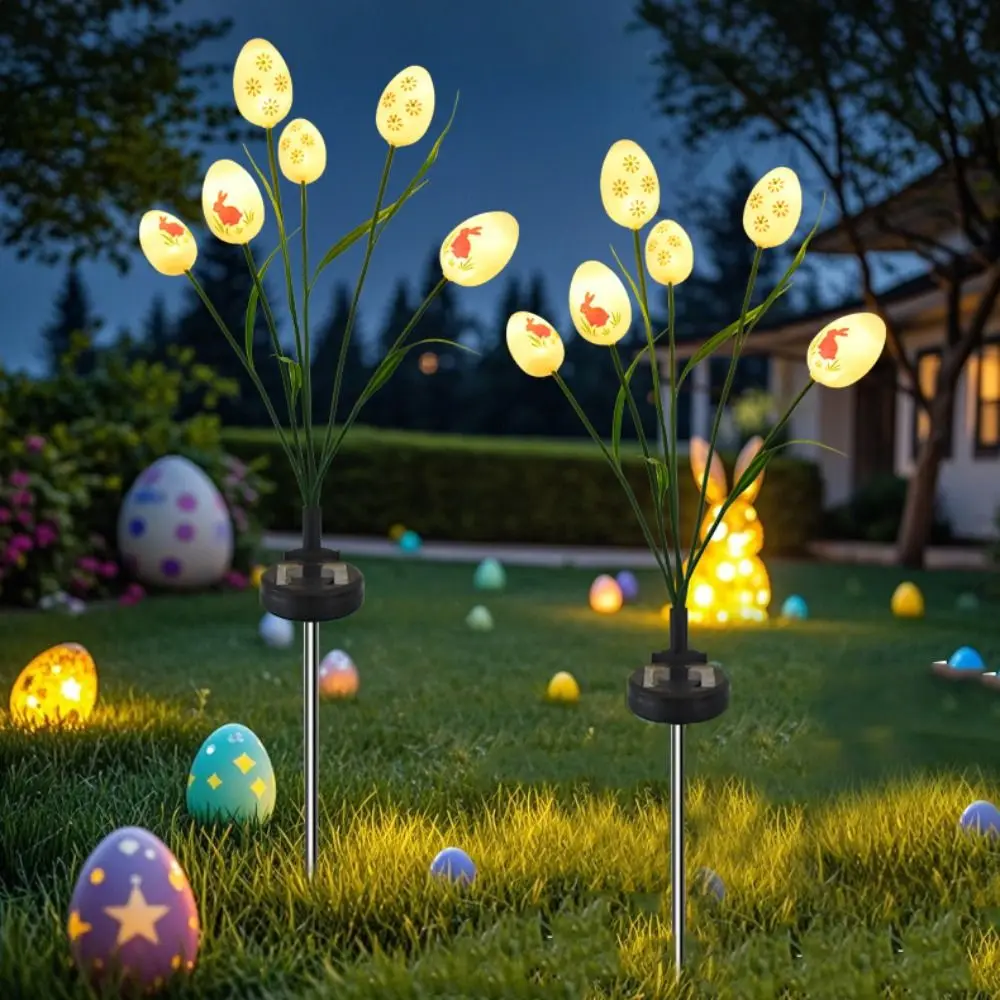 2PCS LED Easter Egg Lawn Light Waterproof Rechargeable Outdoor Lamp Sunlight Warm Light Garden Light Courtyard