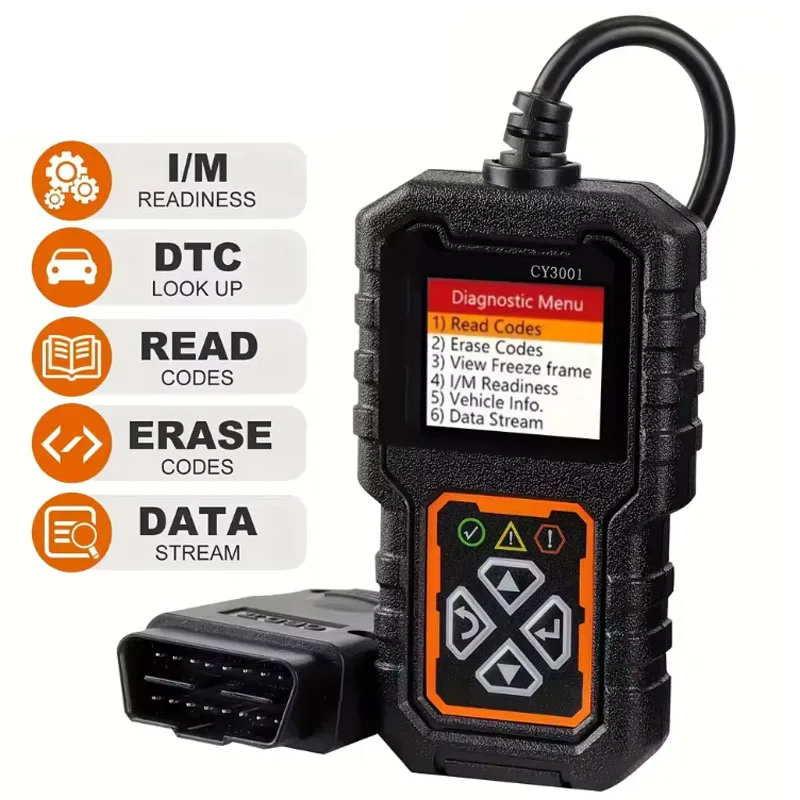 

Автомобильный сканер OBD2, диагностический инструмент, считыватель кодов, тестер напряжения, сканер кода неисправности двигателя, тестер обнаружения автомобильных неисправностей CY3001