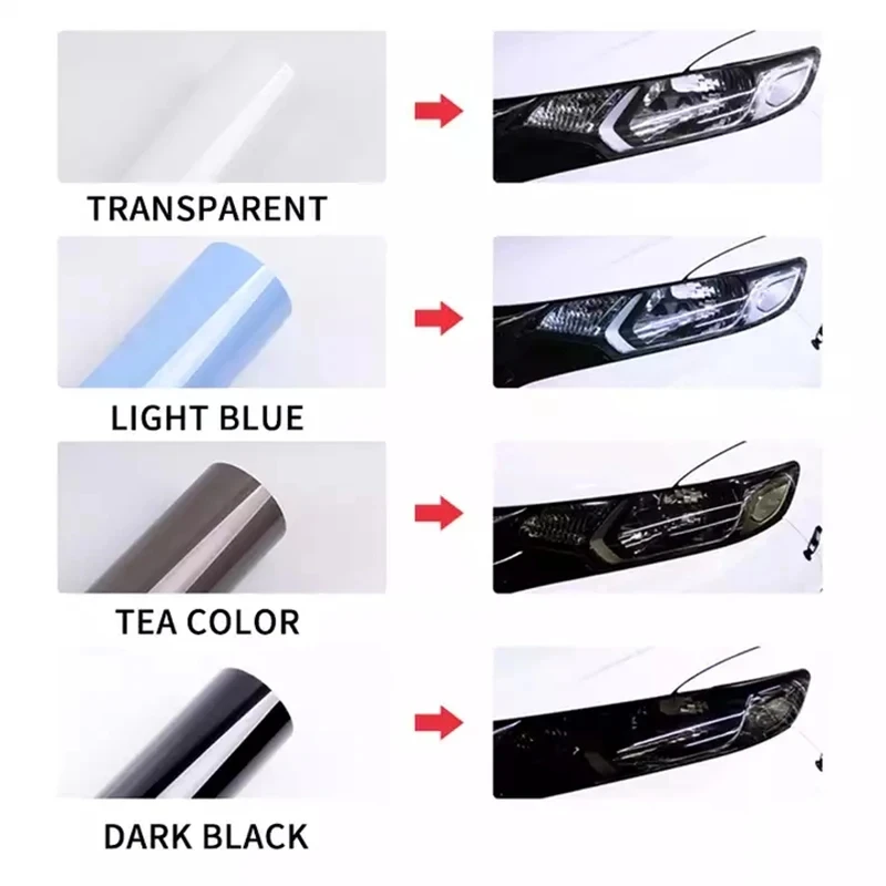 

1M/2M/3M Car Headlight & Taillight & Fog Light Lamp Smoke Black PU PPF Protective Film For Auto Styling Decorate Accessories