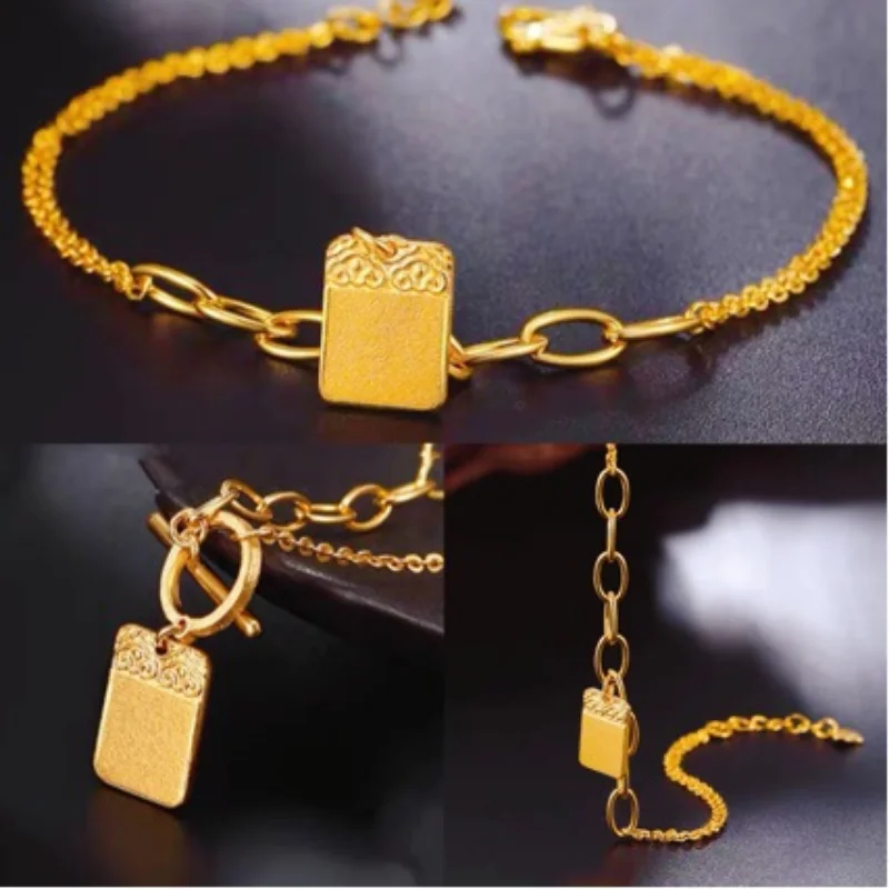 Golden Simple Personality Sense of Design Commute Leisure Atmosphere Fashion Jewelry Listing Ladies' Decorative Bracelet 2024