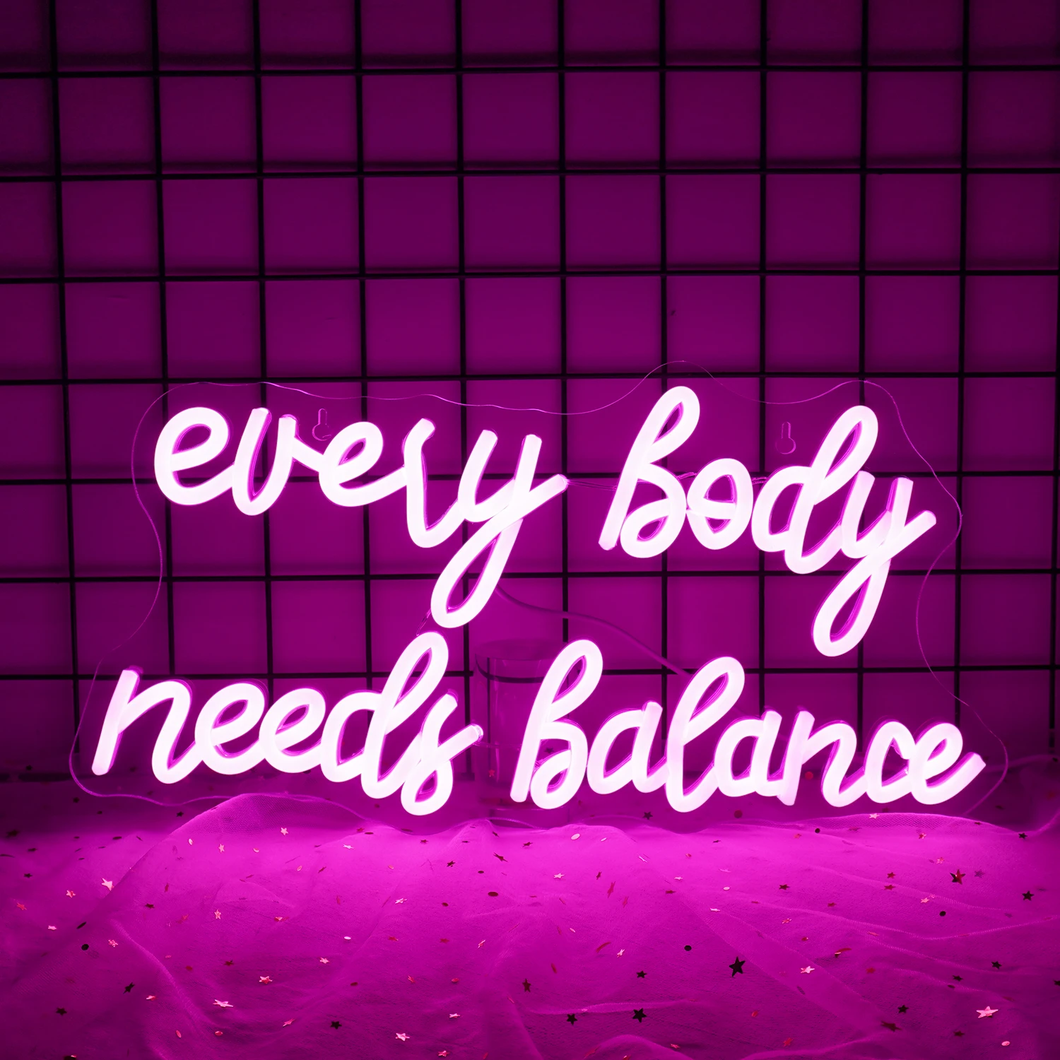 Imagem -02 - Led Neon Sign For Wall Decor Todo Corpo Precisa Equilíbrio Spa Salão Massagem Quarto Sala de Estar Regulável Usb Rosa