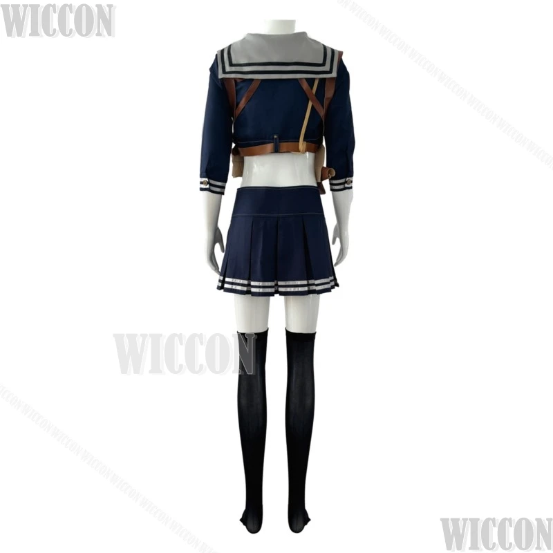 طفل دمية مصاصة فيلم لكمة فتاة شابة جميلة تأثيري فستان أزرق زي مدرسي أمريكي امرأة هالوين نافيداد كرنفال