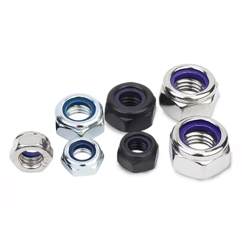 DIN985 M2 M2.5 M3 M4 M5 M6 M8 M10 M12 Stainless 304/ Carbon Steel Hex Nylon Self-locking Nuts Locknut Slip insert Lock Nut